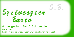 szilveszter barto business card