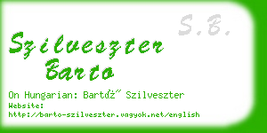 szilveszter barto business card